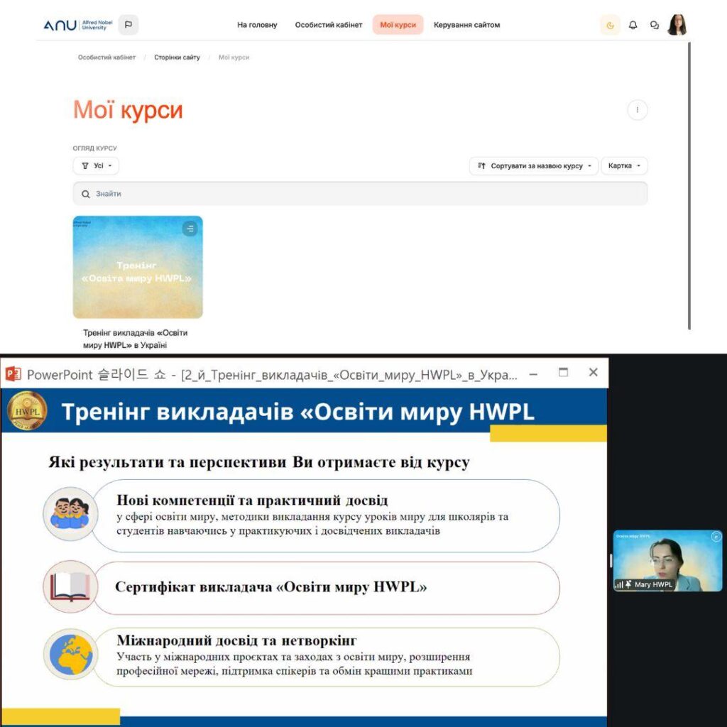 тренінг «Освіти миру HWPL»