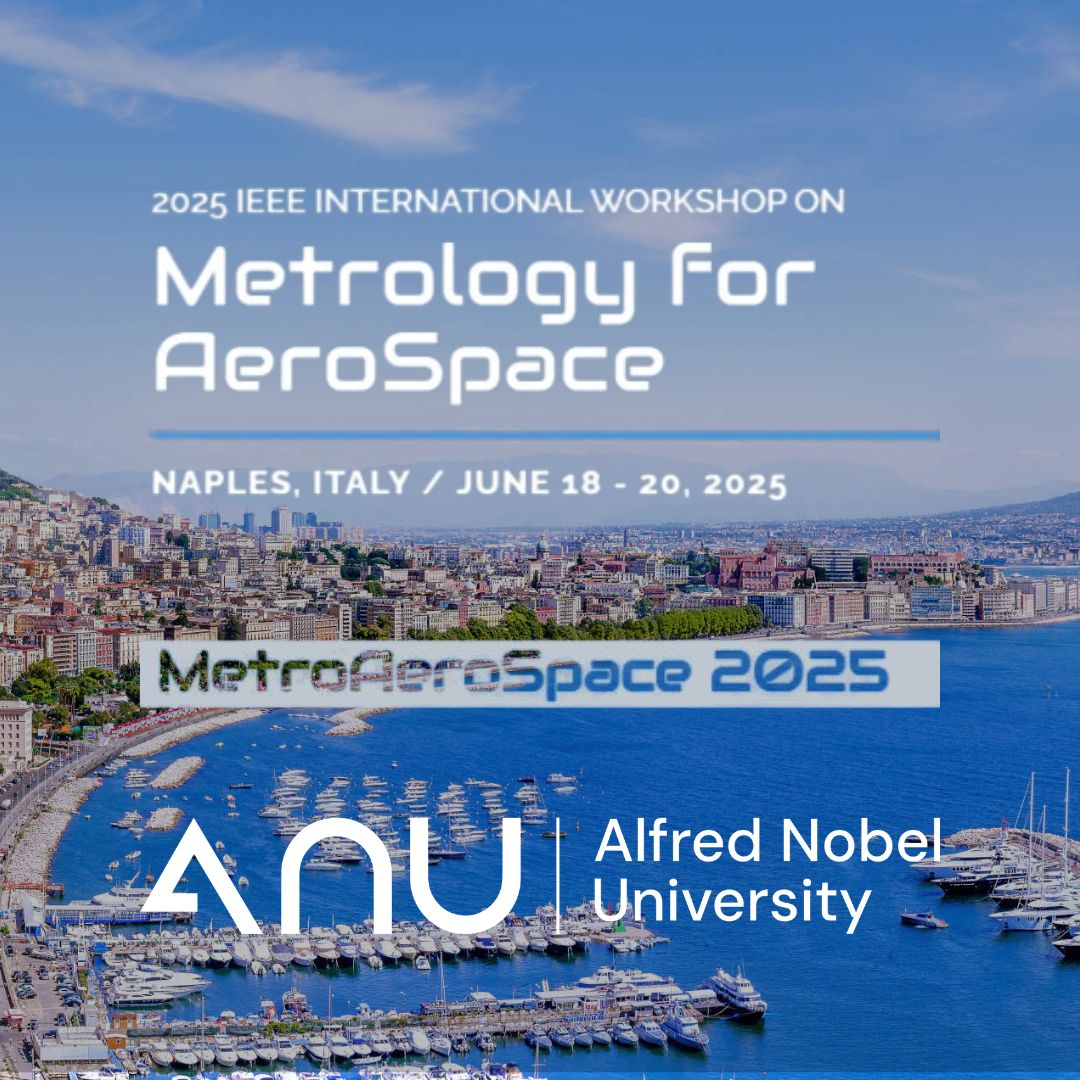 An image showing Naples, Italy, where the IEEE MetroAeroSpace International Workshop will take place from June 18-20, 2025. In the foreground is the logo of the Alfred Nobel University (ANU), which is the official partner of the event. 