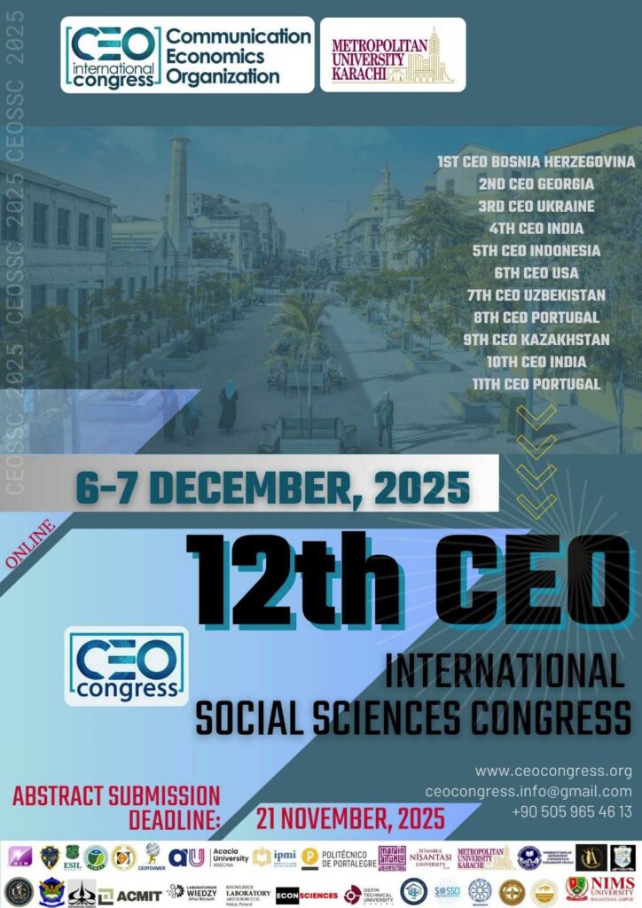 12th International CEO Social Sciences Congress in Metropolitan University Karachi in Pakistan