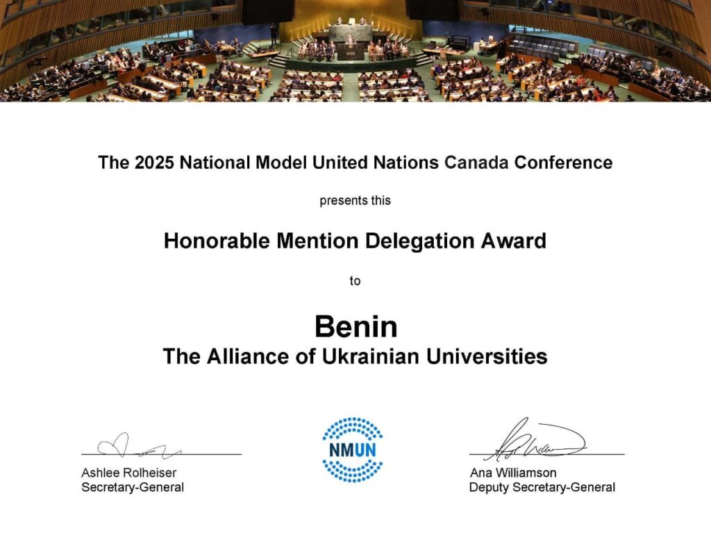 Achievements of the ANU Delegation at the National Model United Nations Canada 2025!